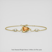 <span>4.44</span>&nbsp;<span class="tooltip-light">Ct.Tw.<span class="tooltiptext">Total Carat Weight</span></span> Golden Brown Hessonite Garnet Bracelet, 18K Yellow Gold 2