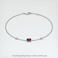 <span>0.89</span>&nbsp;<span class="tooltip-light">Ct.Tw.<span class="tooltiptext">Total Carat Weight</span></span> Ruby Bracelet, 14K White Gold 2