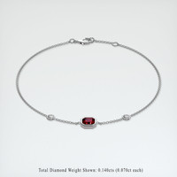 0.89 Ct.Tw. Ruby Bracelet, 14K White Gold 2