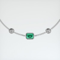 0.69 Ct.Tw. Emerald Bracelet, 18K White Gold 1