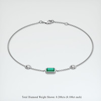 0.69 Ct.Tw. Emerald Bracelet, 18K White Gold 2