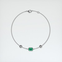 0.69 Ct.Tw. Emerald Bracelet, 18K White Gold 3