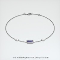 0.98 Ct.Tw. Gemstone Bracelet, 18K White Gold 2