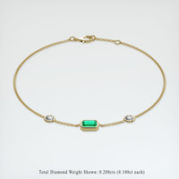 <span>0.69</span>&nbsp;<span class="tooltip-light">Ct.Tw.<span class="tooltiptext">Total Carat Weight</span></span> Emerald Bracelet, 18K Yellow Gold 2