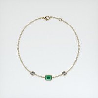 <span>0.69</span>&nbsp;<span class="tooltip-light">Ct.Tw.<span class="tooltiptext">Total Carat Weight</span></span> Emerald Bracelet, 18K Yellow Gold 3