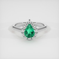 0.98 Ct. Emerald Ring, Platinum 950 1