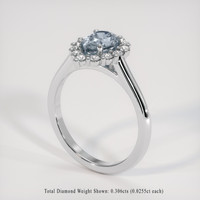 1.02 Ct. Greyish Blue Sapphire Ring, Platinum 950 2