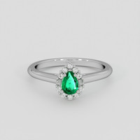 0.41 Ct. Emerald Ring, Silver 1