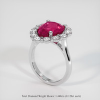 4.60 Ct. Pinkish Red Rubellite Tourmaline Ring, 10K White Gold 2