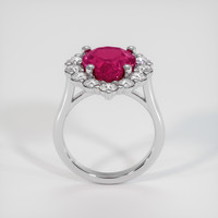4.60 Ct. Pinkish Red Rubellite Tourmaline Ring, 10K White Gold 3