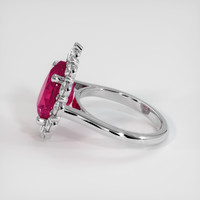 4.60 Ct. Pinkish Red Rubellite Tourmaline Ring, 10K White Gold 4