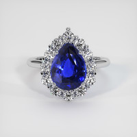 3.04 Ct. Blue Sapphire Ring, 14K White Gold 1
