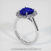 3.04 Ct. Blue Sapphire Ring, 14K White Gold 2