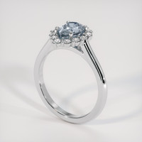 1.02 Ct. Greyish Blue Sapphire Ring, 14K White Gold 2