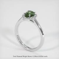 1.14 Ct. Green Sapphire Ring, 14K White Gold 2