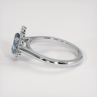 1.02 Ct. Greyish Blue Sapphire Ring, 18K White Gold 4
