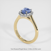 1.59 Ct. Blue Sapphire Ring, 14K White & Yellow 2