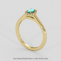0.16 Ct. Bluish Green Paraiba Tourmaline Ring, 10K Yellow Gold 2