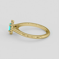 0.16 Ct. Bluish Green Paraiba Tourmaline Ring, 10K Yellow Gold 4
