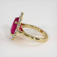 4.60 Ct. Pinkish Red Rubellite Tourmaline Ring, 10K Yellow Gold 4