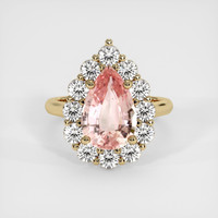 4.17 Ct. Padparadscha Sapphire Ring, 10K Yellow Gold 1