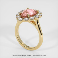 4.17 Ct. Padparadscha Sapphire Ring, 10K Yellow Gold 2