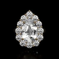 8.03 Ct. White Sapphire Ring, 10K Yellow Gold 1