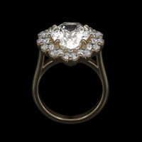 8.03 Ct. White Sapphire Ring, 10K Yellow Gold 3