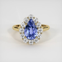 2.90 Ct. Blue Sapphire Ring, 14K Yellow Gold 1