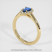 0.46 Ct. Sapphire Ring, 18K Yellow Gold 2