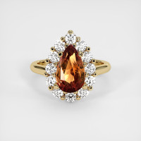 2.58 Ct. Orangish Brown Sapphire Ring, 18K Yellow Gold 1