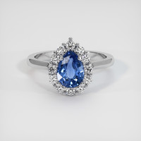 1.25 Ct. Blue Sapphire Ring, Platinum 950 1