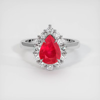 2.03 Ct. Ruby Ring, Platinum 950 1