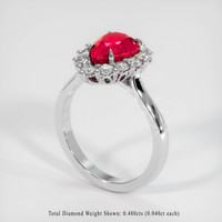 2.03 Ct. Ruby Ring, Platinum 950 2