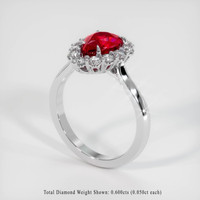 2.04 Ct. Ruby Ring, Platinum 950 2