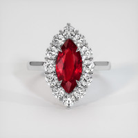 2.29 Ct. Ruby Ring, Platinum 950 1