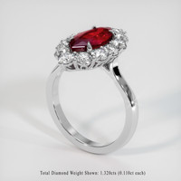 2.29 Ct. Ruby Ring, Platinum 950 2
