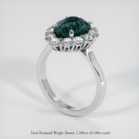 5.05 Ct. Greenish Blue Sapphire Ring, Platinum 950 2