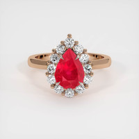 2.03 Ct. Ruby Ring, 14K Rose Gold 1