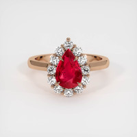 2.04 Ct. Ruby Ring, 14K Rose Gold 1