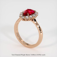 2.04 Ct. Ruby Ring, 14K Rose Gold 2