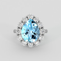 10.08 Ct. Sky Blue Topaz Ring, Silver 1