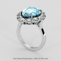 10.08 Ct. Sky Blue Topaz Ring, Silver 2