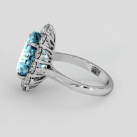 10.08 Ct. Sky Blue Topaz Ring, Silver 4