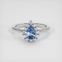 1.11 Ct. Blue Sapphire Ring, 14K White Gold 1