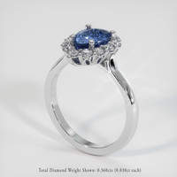 1.25 Ct. Blue Sapphire Ring, 14K White Gold 2