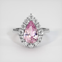 3.00 Ct. Pink Sapphire Ring, 18K White Gold 1