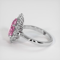 3.00 Ct. Pink Sapphire Ring, 18K White Gold 4
