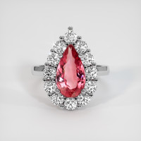 4.03 Ct. Padparadscha Sapphire Ring, 18K White Gold 1