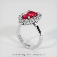4.03 Ct. Padparadscha Sapphire Ring, 18K White Gold 2